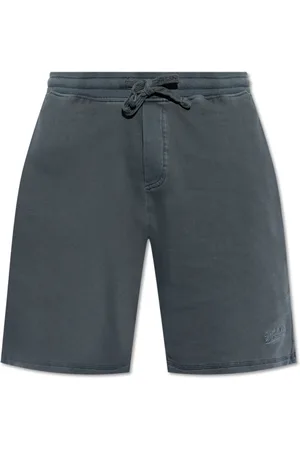 Woolrich Korte broeken, Heren, Blauw, M, Katoen, Shorts met geborduurd logo