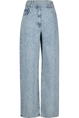 IRO Jeans, Dames, Blauw, M, Katoen, Zebra Print High-Waisted Jeans