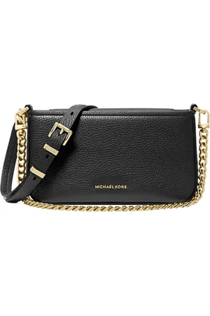 Michael Kors Tassen, Dames, Zwart, ONE Size, Leer, Zwarte Crossbody Pouchette Tas