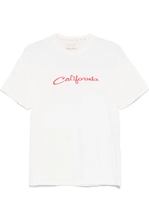 ERL Tops, Heren, Wit, M, Wit Tekst Print Crew Neck T-shirt