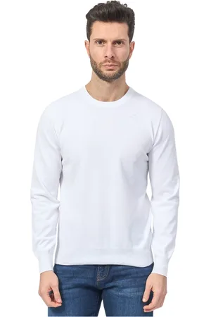 K-Way Truien, Heren, Wit, L, Katoen, Witte Crewneck Sweater