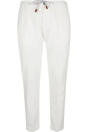 ELEVENTY Broeken, Heren, Wit, W32, Katoen, Zijden Katoenen Jogger Broek