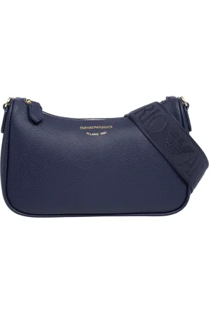 Emporio Armani Tassen, Dames, Blauw, ONE Size, Stijlvolle Hobo Tas met Verstelbare Band
