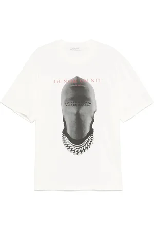 Ih Nom Uh Nit Tops, Heren, Wit, 2Xl, Wit Logo Print Crew Neck T-shirt