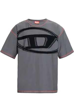 Diesel Tops, Heren, Grijs, M, Katoen, Zwart Katoen T-Adjust-Doval-PJ T-Shirt
