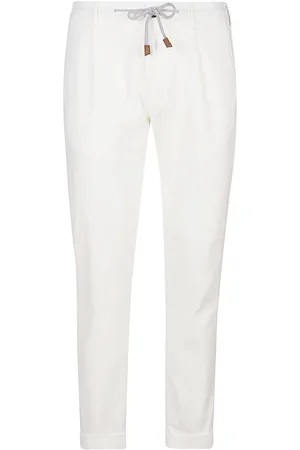 ELEVENTY Broeken, Heren, Wit, W31, Katoen, Comfortabele katoenen Jogger Broek