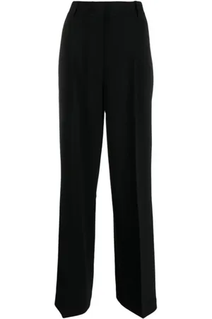 Michael Kors Broeken, Dames, Zwart, 3Xs, Zwarte wijde pijpen jeans, casual stijl