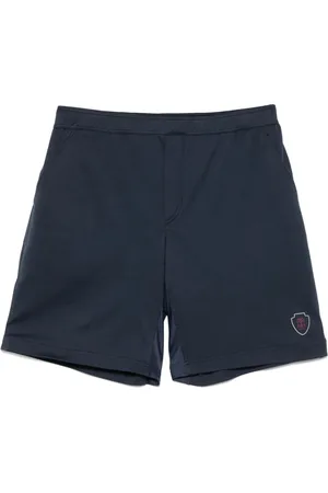 Brunello Cucinelli Korte broeken, Heren, Blauw, S, Blauwe Oxford Elastische Taille Shorts