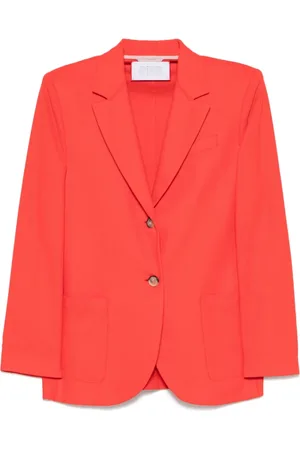 Harris Wharf London Jassen, Dames, Rood, L, Vlam Rode Jas met Voorknoppen