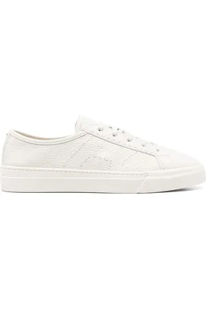 santoni Schoenen, Heren, Wit, 39 EU, Witte Veterschoen met Rubberen Zool