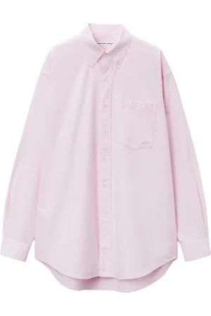 Alexander Wang Blouses & Shirts, Dames, Roze, M, Roze Button-Up Shirt met Logo