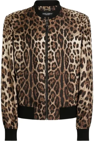Dolce & Gabbana Jassen, Heren, Bruin, L, Animalier Bruine Ritsjas