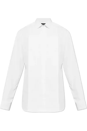 Emporio Armani Overhemden, Heren, Wit, L, Katoen, Katoenen shirt