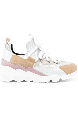 Pierre Hardy Schoenen, Dames, Veelkleurig, 36 EU, Zilveren Veterschoenen met Dubbele Treklip