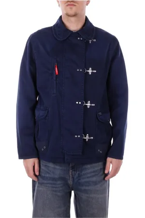 FAY Jassen, Heren, Blauw, S, Katoen, Blauwe Jassen met Voorlogo