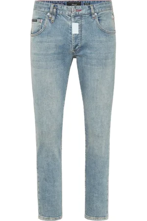 Philipp Plein Jeans, Heren, Blauw, W36, Lichtblauwe Skinny Cut Jeans