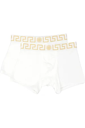 VERSACE Ondergoed, Heren, Wit, 2Xl, Lange Boxers Set, Medusa Greca Embleem
