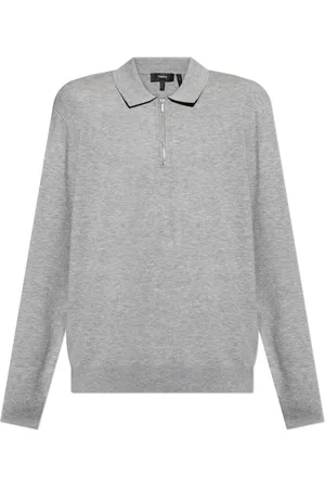 THEORY Truien, Heren, Grijs, XL, Polyester, Lange mouw polo