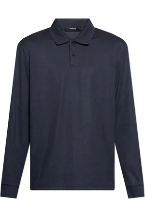THEORY Tops, Heren, Blauw, S, Polyester, Lange mouw polo
