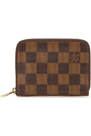 LOUIS VUITTON Pre-owned, Dames, Bruin, ONE Size, Leer, Pre-owned Canvas wallets