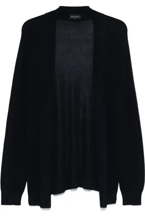 Roberto Collina Truien, Heren, Blauw, L, Navy Ribbed Cuffs Sweater
