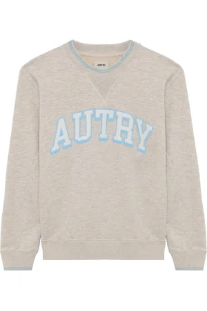 Autry Sweatshirts & Hoodies, Dames, Grijs, M, Katoen, Gestreepte Crewneck Trui Grijs