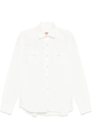 BARBA Overhemden, Heren, Wit, 3Xl, Witte Drukknopenoverhemd met Zakken