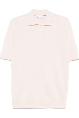 Brunello Cucinelli Tops, Heren, Roze, M, Lichtroze Knopen Trui