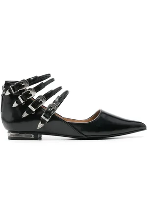 TOGA PULLA Schoenen, Dames, Zwart, 38 EU, Zwarte Leren Rits Schoenen