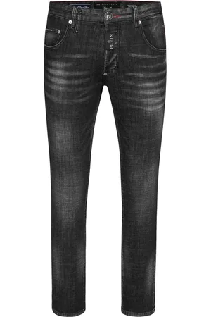 Philipp Plein Jeans, Heren, Zwart, W30, Zwarte klassieke vijf-pocket jeans