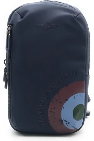 Aeronautica Militare Tassen, Heren, Blauw, ONE Size, Leer, Runway Am-553 Schouder Rugzak