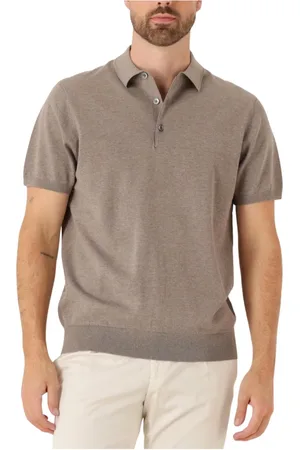 Profuomo Tops, Heren, , M, Taupe Polo Short Sleeve voor Heren