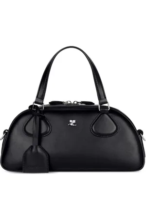 Courrèges Tassen, Dames, Zwart, ONE Size, Zwarte Tweewegrits Handtas