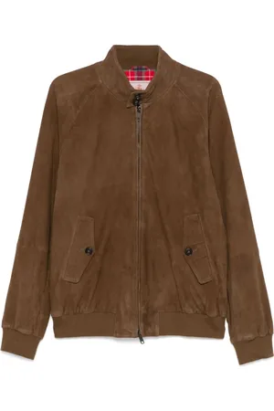 Baracuta Jassen, Heren, Bruin, S, Leer, Groen leren jas voor mannen