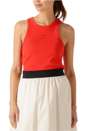 Co`Couture Tops, Dames, Rood, XS, Katoen, Rode Borduur Tank Top