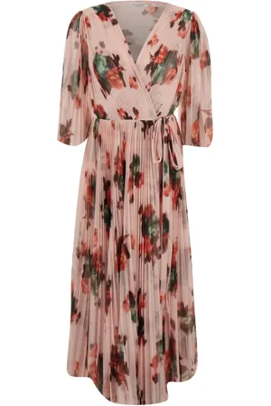 Serafini Kleedjes, Dames, Veelkleurig, S, Bloemenprint Lange Jurk Vrouw