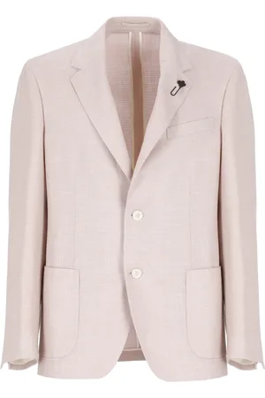 LARDINI Jassen, Heren, Roze, XL, Wol, Roze wollen blend jas voor mannen