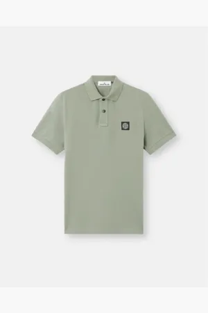 Stone Island Tops, Heren, Groen, 2Xl, Katoen, Groen Polo Shirt Slim Fit