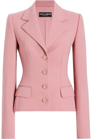 Dolce & Gabbana Jassen, Dames, Roze, S, Roze Roze Jas met Logoknopen
