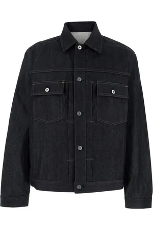 Jil Sander Jassen, Heren, Blauw, L, Denim, Blauwe Denimjas met Klassieke Kraag