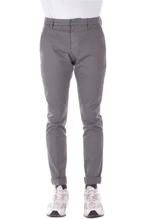 Dondup Broeken, Heren, Grijs, W34, Katoen, Slim Fit Duif Grijs Broek