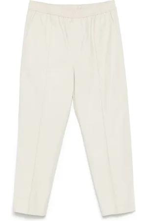 Lanvin Broeken, Heren, Wit, S, Beige Trekkoord Broek