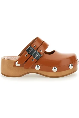 Serafini Schoenen, Dames, Bruin, 39 EU, Leer, Bruine Mary Jane Muiltjes Houten Zool