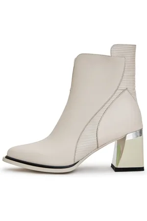 CESARE GASPARI Schoenen, Dames, , 40 EU, Leer, Leren Blokhak Enkellaarzen