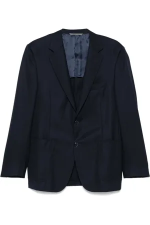 CANALI Pakken, Heren, Blauw, L, Navy Button-Up Jacket