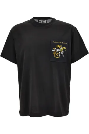 VERSACE Tops, Heren, Zwart, M, Zwart Crew Neck T-shirt