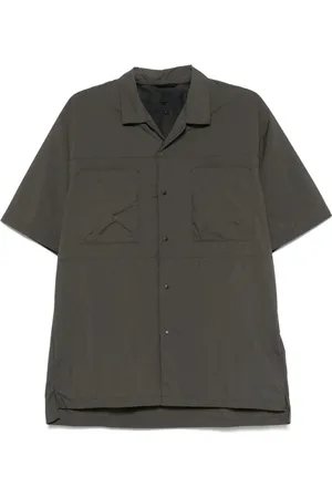 Mizuno Overhemden, Heren, Grijs, M, Camp Kraag Gunmetal Grijs Shirt