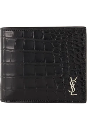 Saint Laurent Accessoires, Heren, Zwart, ONE Size, Leer, Alligator Leren Portemonnee Cassandre Collectie