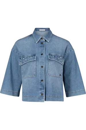 Betty & Co Jassen, Dames, Blauw, L, Spijkerjasje met parels