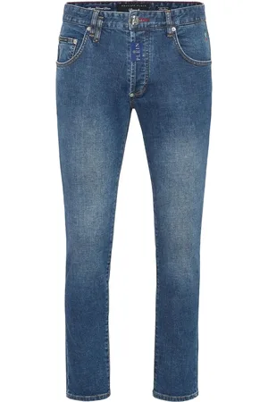 Philipp Plein Jeans, Heren, Blauw, W31, Indigo Skinny Cut Jeans